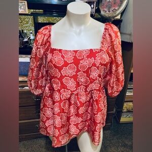 Plus Size Women's 22/24 Cato NWT Peasant Top